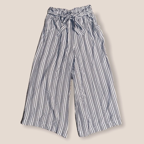 Striped Wide Leg Paperbag Pants - Picture 1 of 5
